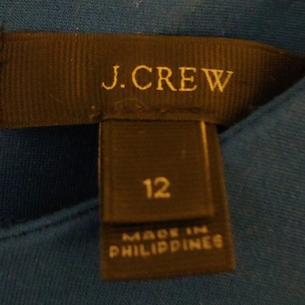 J.Crew‎ Blue Ponte Knit Dress Size 12 Exposed Back Zipper